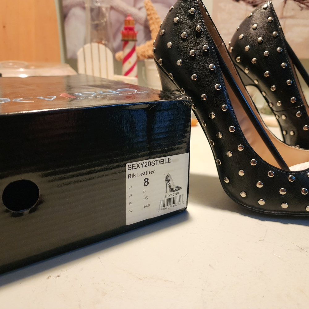 Elegant Black Studded Heels